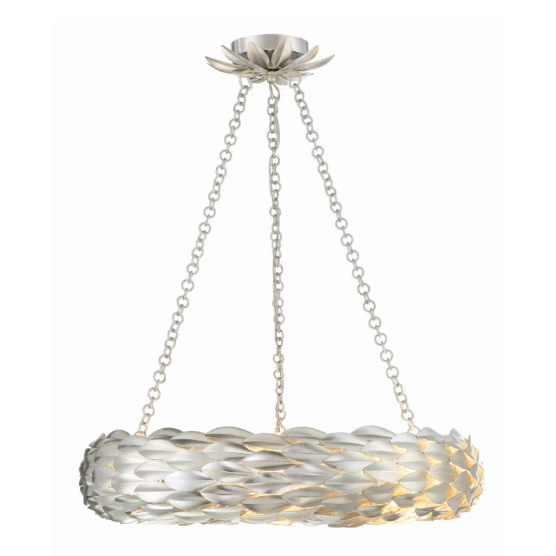 Crystorama 536 Broche 6-lt 24" Chandelier - Antique Silver