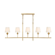 Crystorama 537 Broche 5-lt 54" Linear Chandelier - Antique Gold