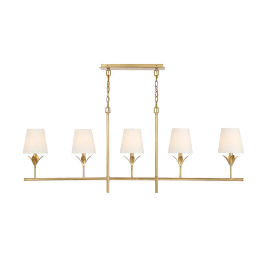 Crystorama 537 Broche 5-lt 54" Linear Chandelier - Antique Gold