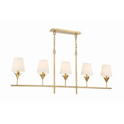 Crystorama 537 Broche 5-lt 54" Linear Chandelier - Antique Gold