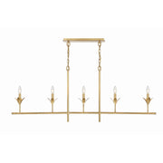 Crystorama 537 Broche 5-lt 54" Linear Chandelier - Antique Gold