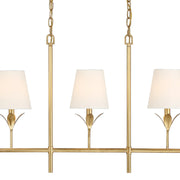 Crystorama 537 Broche 5-lt 54" Linear Chandelier - Antique Gold