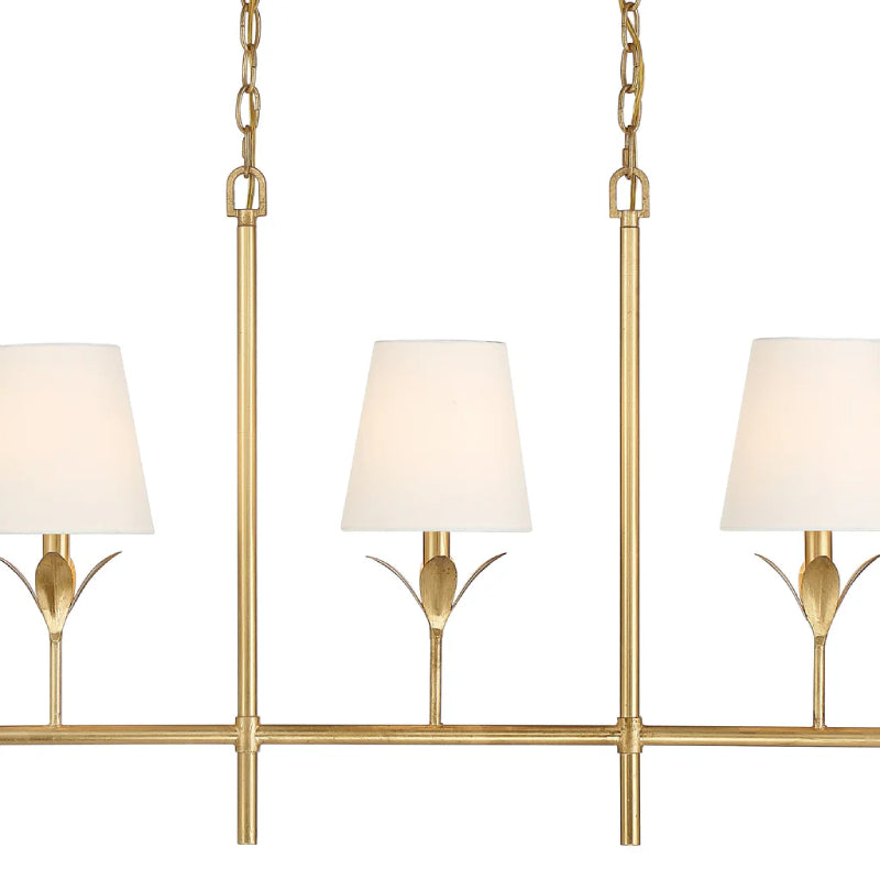 Crystorama 537 Broche 5-lt 54" Linear Chandelier - Antique Gold