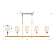 Crystorama 537 Broche 5-lt 54" Linear Chandelier