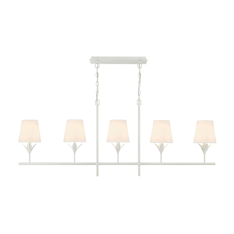 Crystorama 537 Broche 5-lt 54" Linear Chandelier - Matte White