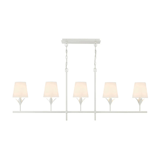 Crystorama 537 Broche 5-lt 54" Linear Chandelier - Matte White