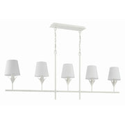 Crystorama 537 Broche 5-lt 54" Linear Chandelier - Matte White