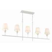 Crystorama 537 Broche 5-lt 54" Linear Chandelier - Matte White