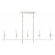 Crystorama 537 Broche 5-lt 54" Linear Chandelier - Matte White