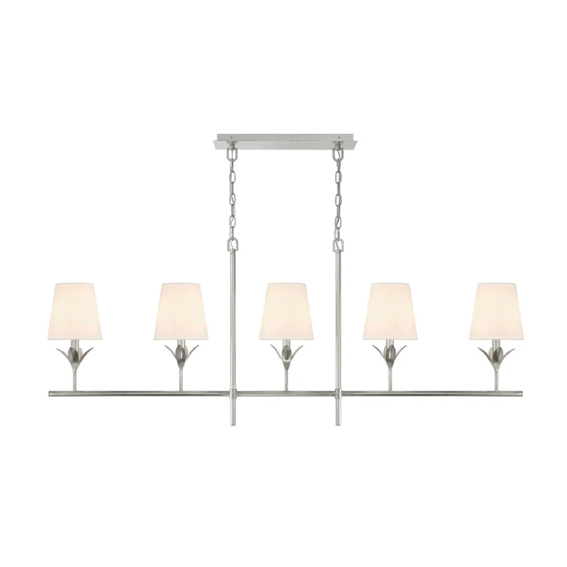 Crystorama 537 Broche 5-lt 54" Linear Chandelier - Antique Silver