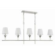 Crystorama 537 Broche 5-lt 54" Linear Chandelier - Antique Silver