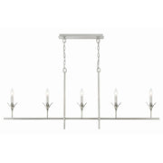 Crystorama 537 Broche 5-lt 54" Linear Chandelier - Antique Silver