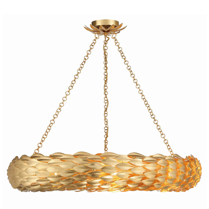 Crystorama 538 Broche 8-lt 34" Chandelier - Antique Gold