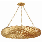 Crystorama 538 Broche 8-lt 34" Chandelier - Antique Gold