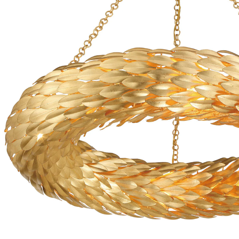 Crystorama 538 Broche 8-lt 34" Chandelier - Antique Gold