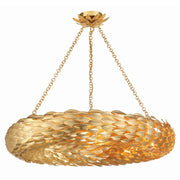 Crystorama 538-CEILING Broche 8-lt 34" Semi Flush Mount - Antique Gold