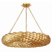 Crystorama 538-CEILING Broche 8-lt 34" Semi Flush Mount - Antique Gold