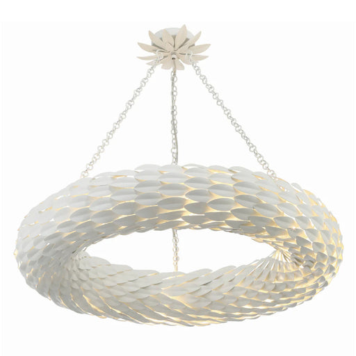 Crystorama 538 Broche 8-lt 34" Chandelier - Matte White