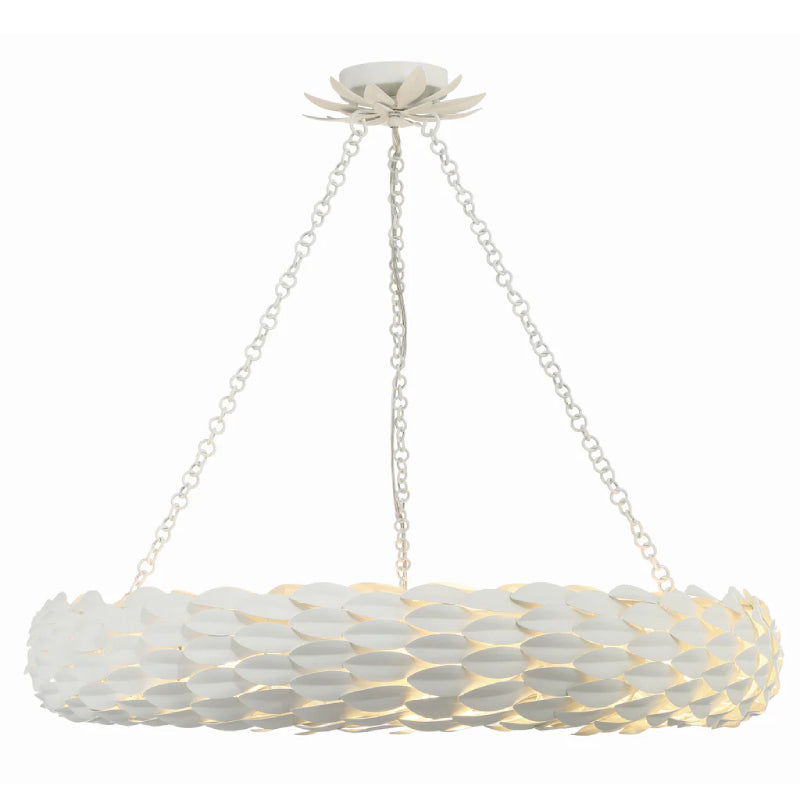Crystorama 538 Broche 8-lt 34" Chandelier - Matte White