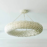 Crystorama 538-CEILING Broche 8-lt 34" Semi Flush Mount - Matte White