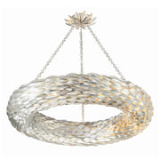 Crystorama 538 Broche 8-lt 34" Chandelier - Antique Silver