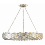 Crystorama 538 Broche 8-lt 34" Chandelier - Antique Silver
