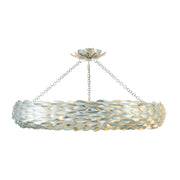 Crystorama 538-CEILING Broche 8-lt 34" Semi Flush Mount - Antique Silver