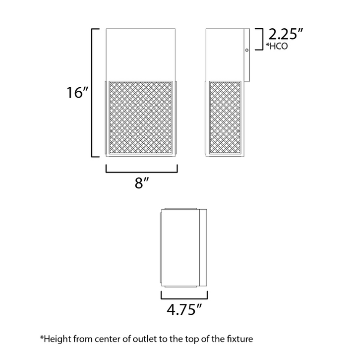 Maxim 54804 Lattice 1-lt 16" Tall LED Outdoor Wall Sconce