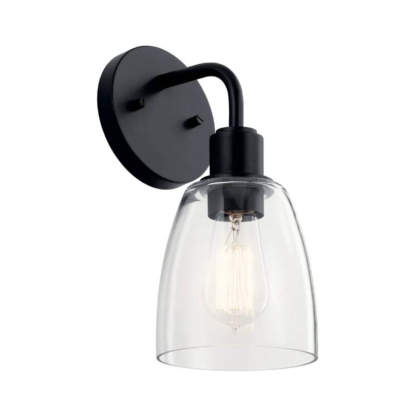 Kichler 55100 Meller 1-lt 11" Tall Wall Sconce-Black
