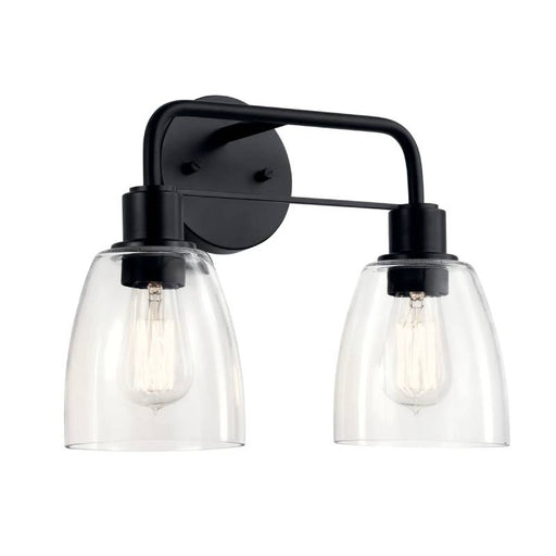 Kichler 55101 Meller 2-lt 15" Vanity Light-Black