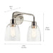 Kichler 55101 Meller 2-lt 15" Vanity Light
