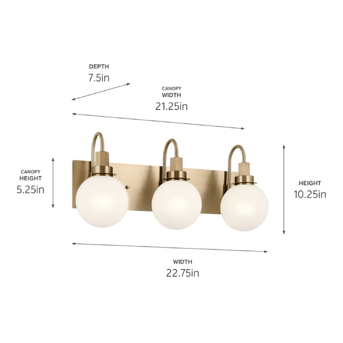 Kichler 55151 Hex 3-lt 23" Vanity Light