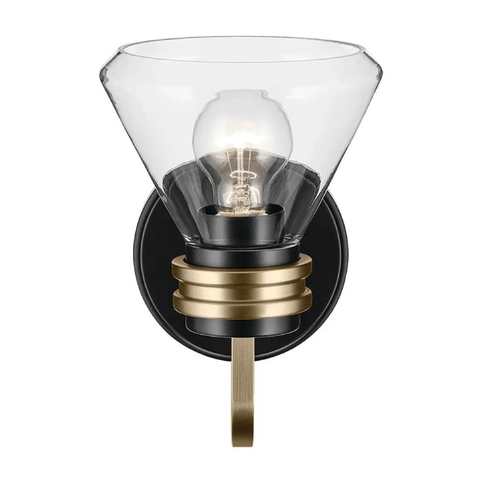 Kichler 55153 Farum 1-lt 10" Tall Wall Sconce - Black Clear Glass