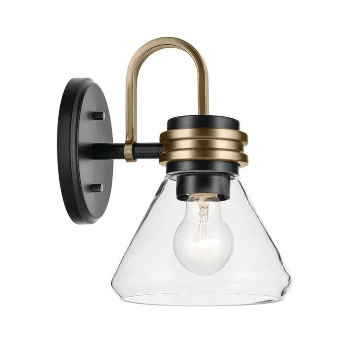 Kichler 55153 Farum 1-lt 10" Tall Wall Sconce - Black Clear Glass