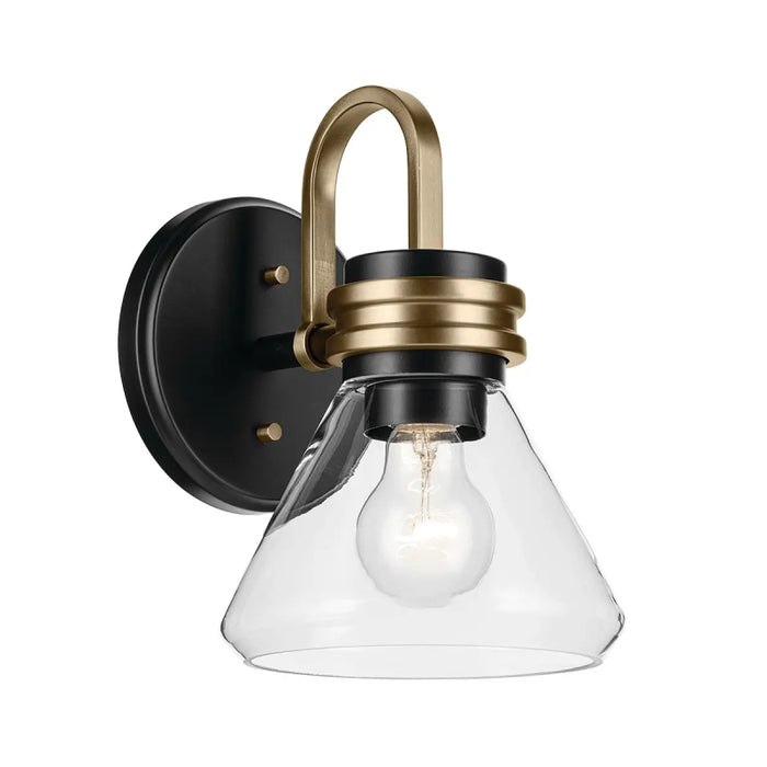 Kichler 55153 Farum 1-lt 10" Tall Wall Sconce - Black Clear Glass