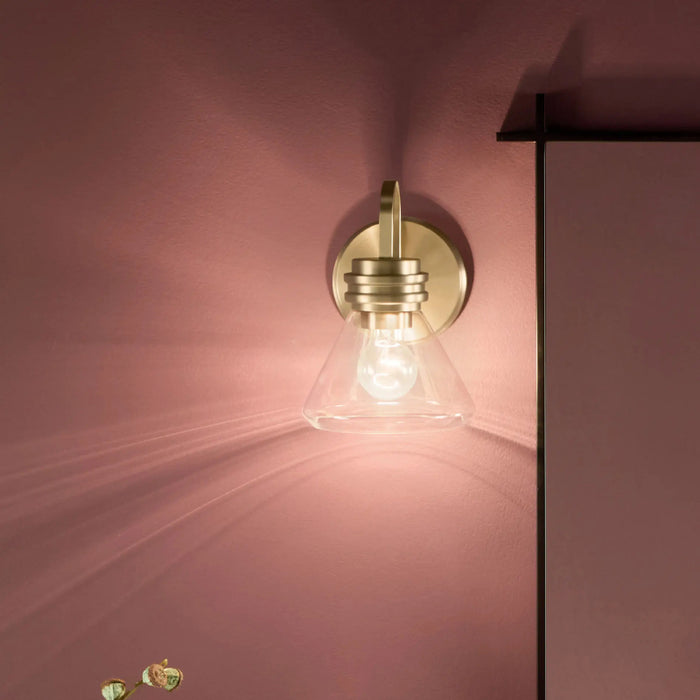 Kichler 55153 Farum 1-lt 10" Tall Wall Sconce Champagne Bronze Clear Glass