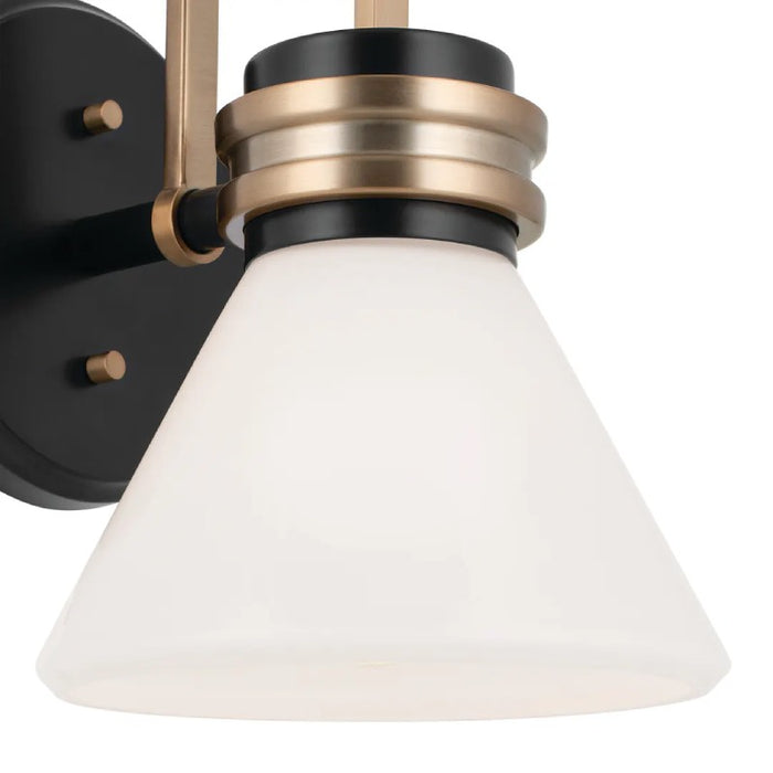 Kichler 55153 Farum 1-lt 10" Tall Wall Sconce - Black Opal Glass