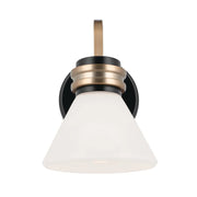 Kichler 55153 Farum 1-lt 10" Tall Wall Sconce - Black Opal Glass