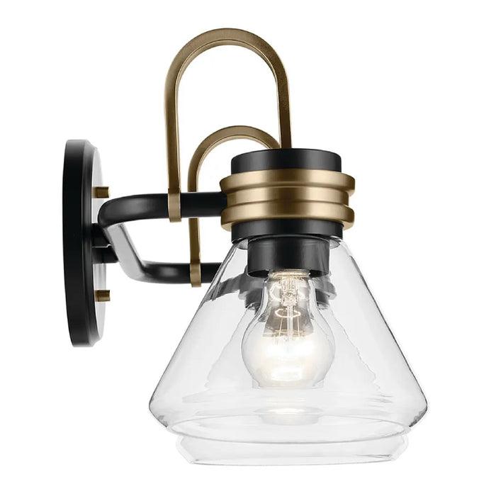 Kichler 55154 Farum 2-lt 19" Vanity Light - Black Clear Glass