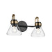 Kichler 55154 Farum 2-lt 19" Vanity Light - Black Clear Glass