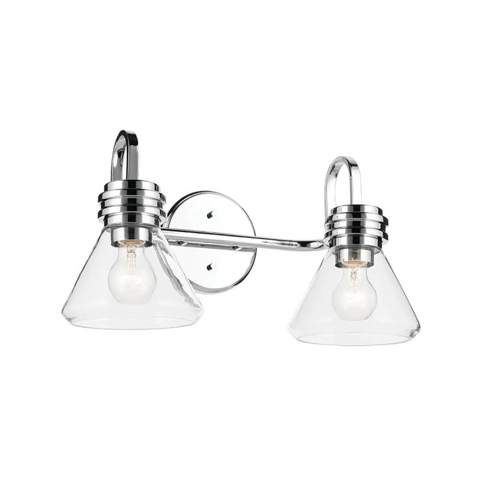 Kichler 55154 Farum 2-lt 19" Vanity Light - Chrome Clear Glass