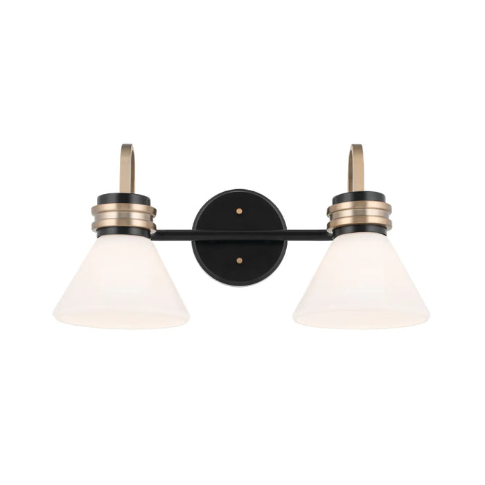 Kichler 55154 Farum 2-lt 19" Vanity Light-Black Opal Glass