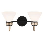 Kichler 55154 Farum 2-lt 19" Vanity Light-Black Opal Glass