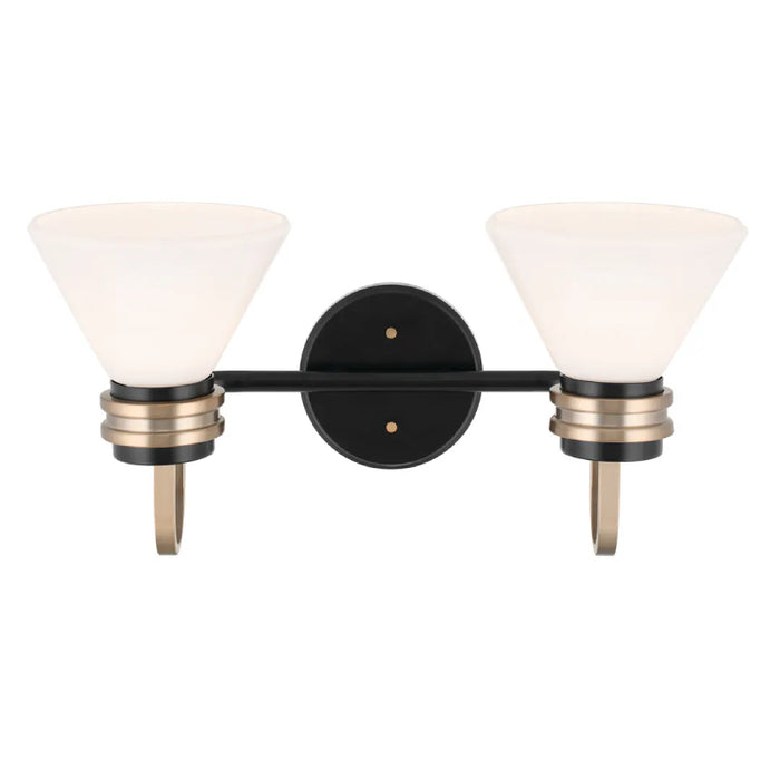 Kichler 55154 Farum 2-lt 19" Vanity Light-Black Opal Glass