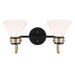 Kichler 55154 Farum 2-lt 19" Vanity Light-Black Opal Glass