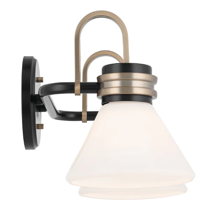 Kichler 55154 Farum 2-lt 19" Vanity Light-Black Opal Glass