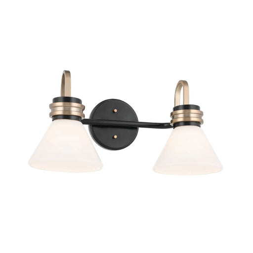 Kichler 55154 Farum 2-lt 19" Vanity Light-Black Opal Glass