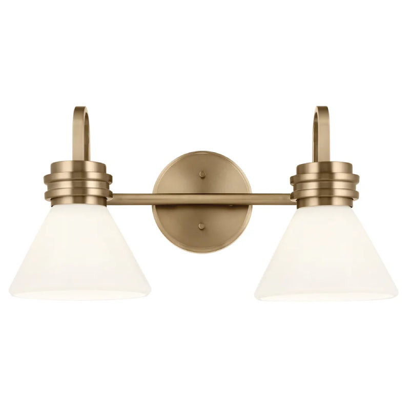 Kichler 55154 Farum 2-lt 19" Vanity Light-Champagne Bronze Opal Glass