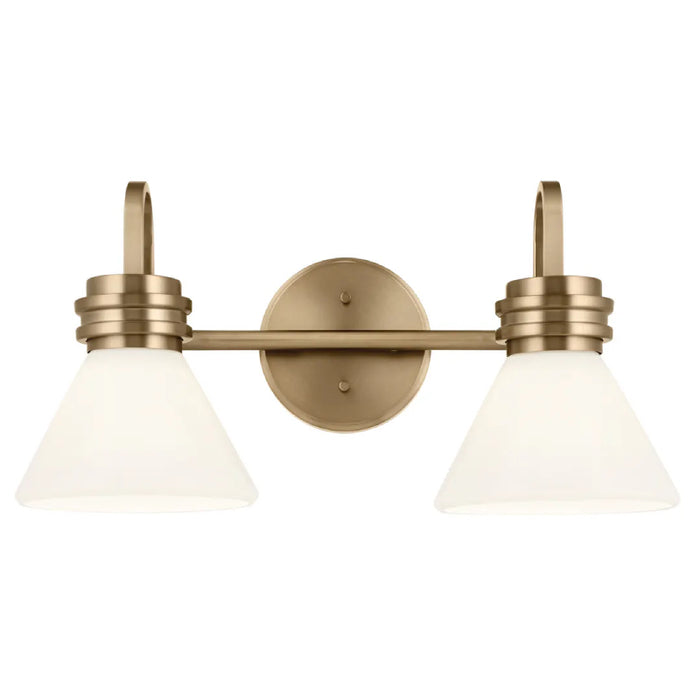 Kichler 55154 Farum 2-lt 19" Vanity Light-Champagne Bronze Opal Glass