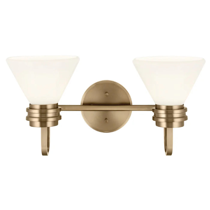 Kichler 55154 Farum 2-lt 19" Vanity Light-Champagne Bronze Opal Glass